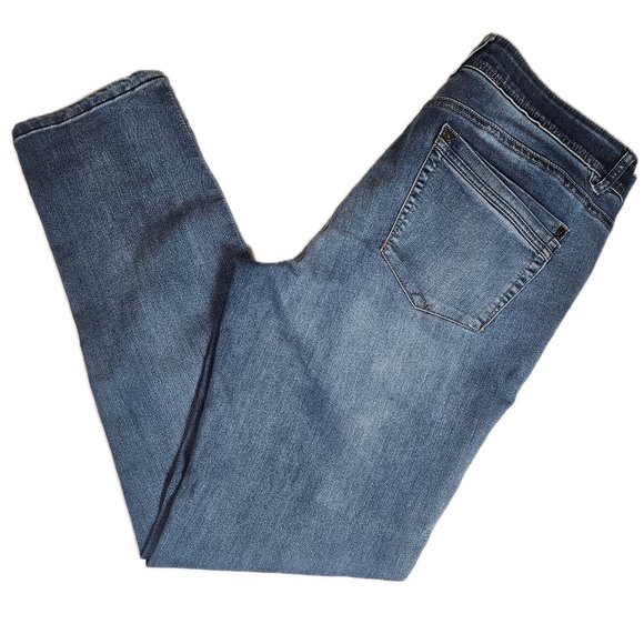 Democracy Jeans Womens 14 Blue Ab Technology Stretch Denim Distressed Mid Rise - Picture 2 of 8